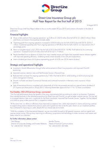 Thumbnail Direct Line Group Half-year Report 2015-h1
