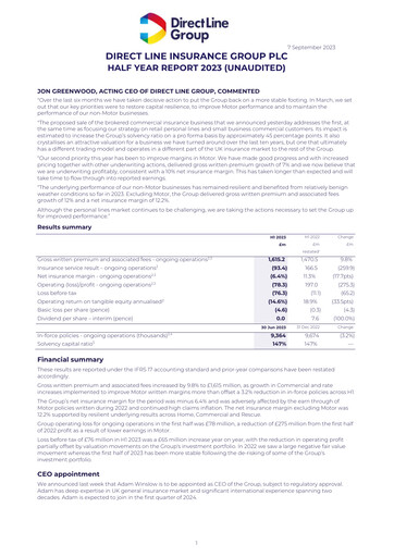 Thumbnail Direct Line Group Half-year Report 2023-h1