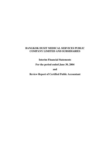 Miniature Bangkok Dusit Medical Services (BDMS) Rapport semestriel 2004-h1