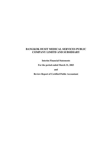Thumbnail Bangkok Dusit Medical Services (BDMS) Quarterly Report 2003-q1
