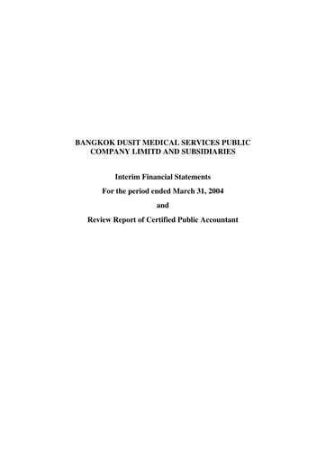 Thumbnail Bangkok Dusit Medical Services (BDMS) Quarterly Report 2004-q1
