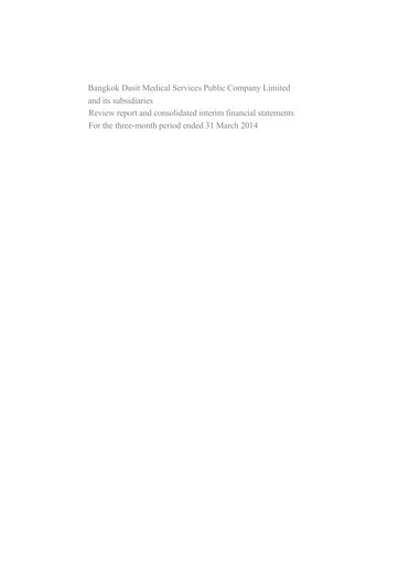Thumbnail Bangkok Dusit Medical Services (BDMS) Quarterly Report 2014-q1