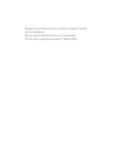Thumbnail Bangkok Dusit Medical Services (BDMS) Quarterly Report 2020-q1