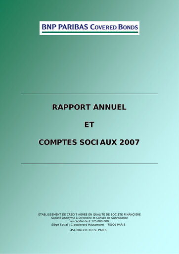Thumbnail BNP Paribas Annual Report 2007