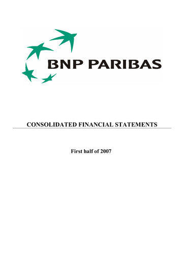 Thumbnail BNP Paribas Financial Statement 2007-h1