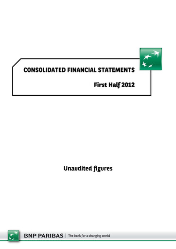 Thumbnail BNP Paribas Financial Statement 2012-h1