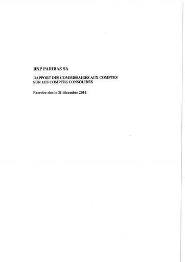 Thumbnail BNP Paribas Financial Statement 2014