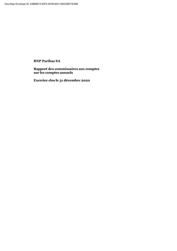 Thumbnail BNP Paribas Financial Statement 2020