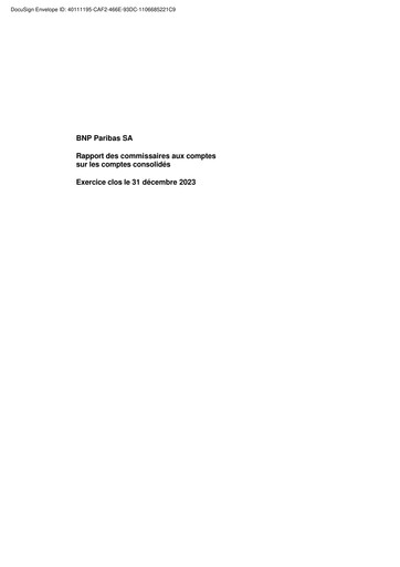 Thumbnail BNP Paribas Financial Statement 2023