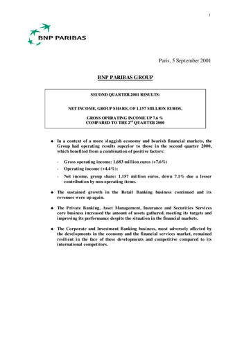 Vorschaubild BNP Paribas Quartalsbericht 2001-q2