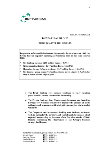 Vorschaubild BNP Paribas Quartalsbericht 2001-q3