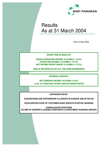 Vorschaubild BNP Paribas Quartalsbericht 2004-q1