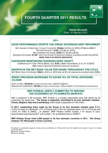 Thumbnail BNP Paribas Quarterly Report 2011-q4