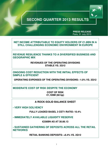 Thumbnail BNP Paribas Quarterly Report 2013-q2