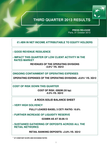 Thumbnail BNP Paribas Quarterly Report 2013-q3
