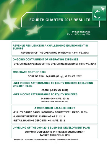 Thumbnail BNP Paribas Quarterly Report 2013-q4