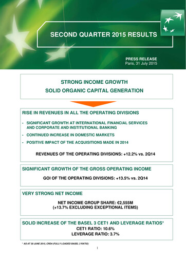 Thumbnail BNP Paribas Quarterly Report 2015-q2