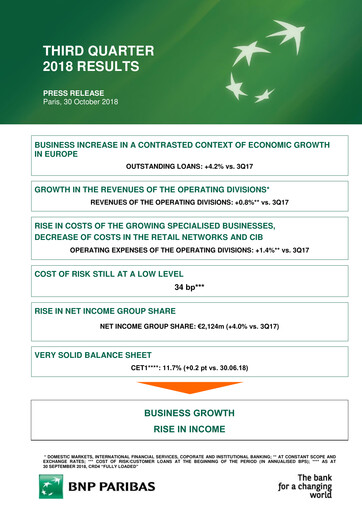 Thumbnail BNP Paribas Quarterly Report 2018-q3