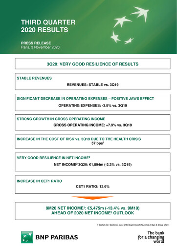 Thumbnail BNP Paribas Quarterly Report 2020-q3
