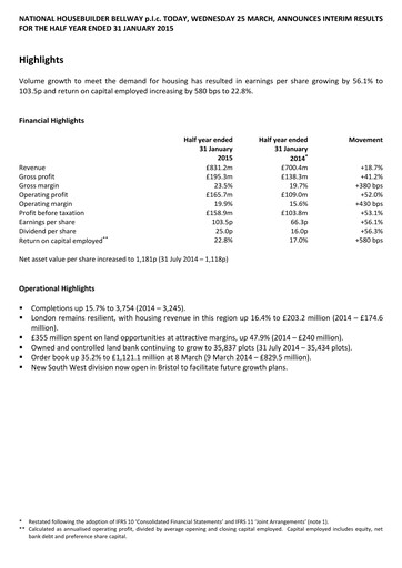 Thumbnail Bellway Half-year Report 2015-h1
