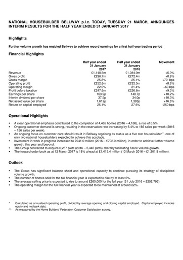 Thumbnail Bellway Half-year Report 2017-h1