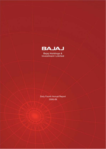 Thumbnail Bajaj Holdings & Investment Annual Report 2008-2009
