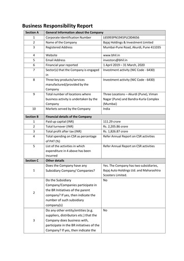 Thumbnail Bajaj Holdings & Investment ESG Report 2019-2020