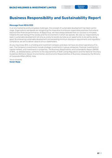 Thumbnail Bajaj Holdings & Investment ESG Report 2023-2024