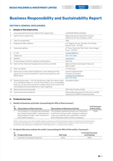 Thumbnail Bajaj Holdings & Investment ESG Report 2024-2025