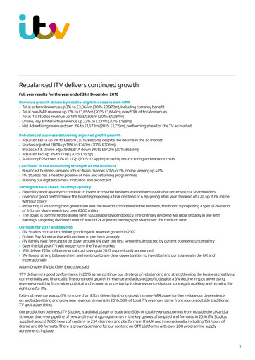 Thumbnail ITV plc Financial Report 2016