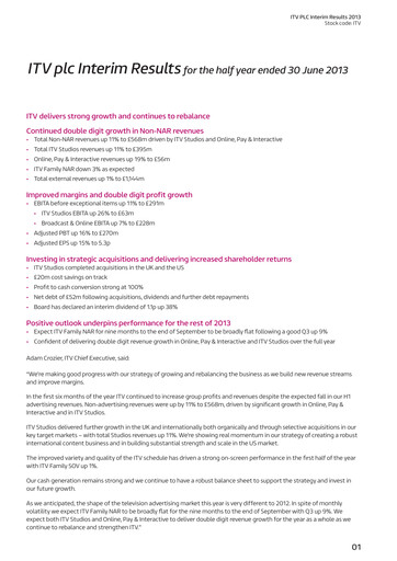Thumbnail ITV plc Half-year Report 2013