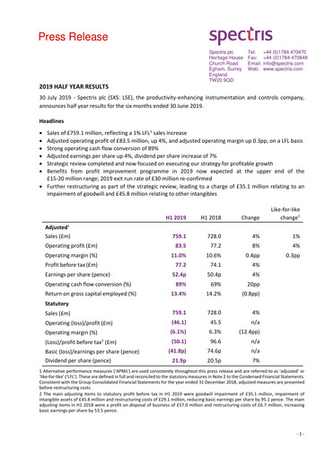 Vorschaubild Spectris Halbjahresbericht 2019-h1