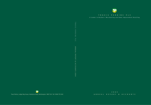 Thumbnail Travis Perkins Annual Report 2004