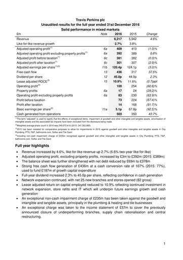 Thumbnail Travis Perkins Financial Report 2016