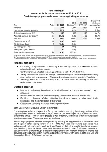 Thumbnail Travis Perkins Half-year Report 2019-h1