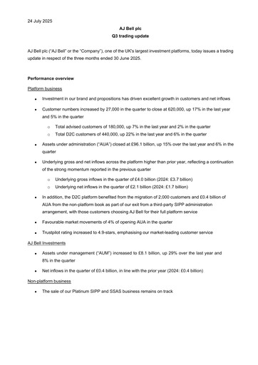 Thumbnail AJ Bell Quarterly Report 2025-q3