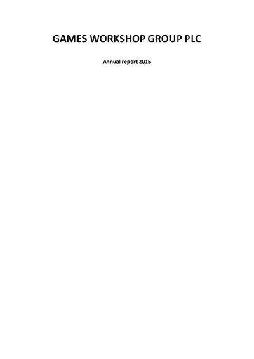 Thumbnail Games Workshop Group Annual Report 2015