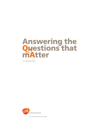 Thumbnail GlaxoSmithKline Annual Report 2007