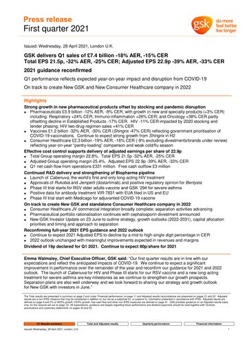 Thumbnail GSK plc Quarterly Report 2021-q1