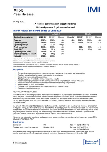 Thumbnail IMI plc Half-year Report 2020-h1