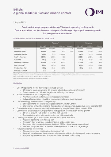 Thumbnail IMI plc Half-year Report 2025-h1
