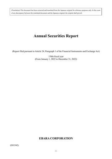 Thumbnail Ebara Corporation Financial Report 2022