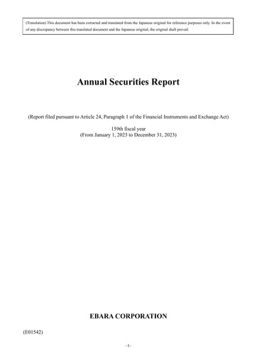 Thumbnail Ebara Corporation Financial Report 2023