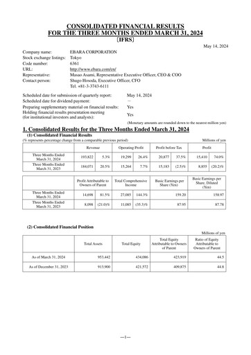 Thumbnail Ebara Corporation Quarterly Report 2024-q1