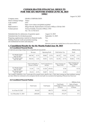Thumbnail Ebara Corporation Quarterly Report 2025-q2