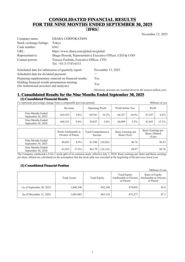 Thumbnail Ebara Corporation Quarterly Report 2025-q3