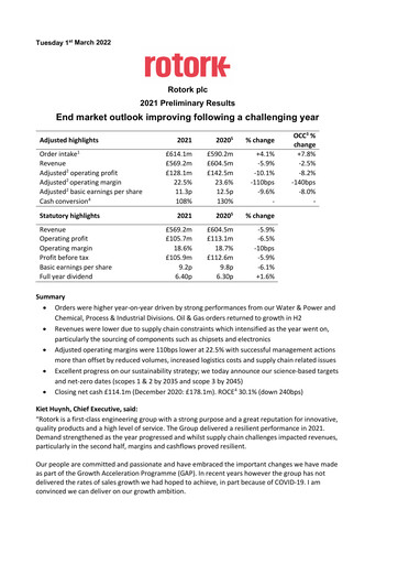 Thumbnail Rotork Financial Report 2021