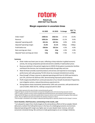 Thumbnail Rotork Half-year Report 2020-h1