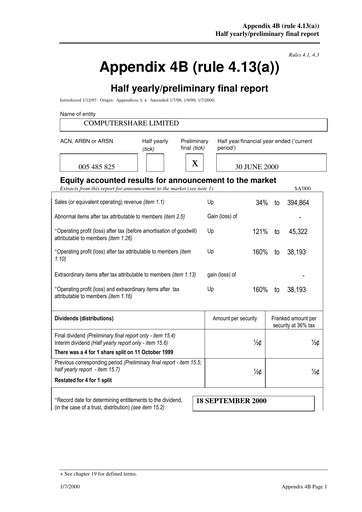 Thumbnail Computershare Financial Report fy2000