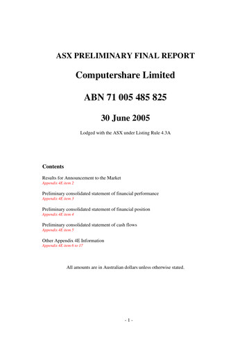 Thumbnail Computershare Financial Report fy2005